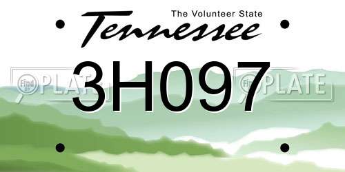 3H097 Tennessee License Plate