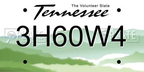 3H60W4 Tennessee License Plate
