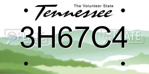 3H67C4 Tennessee License Plate