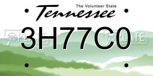 3H77C0 Tennessee License Plate