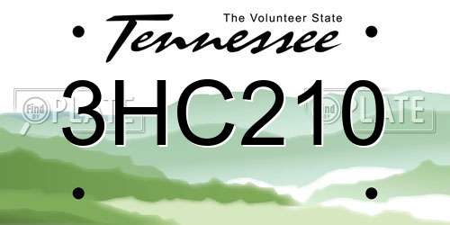 3HC210 Tennessee License Plate