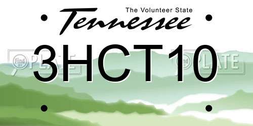 3HCT10 Tennessee License Plate