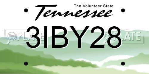 3IBY28 Tennessee License Plate