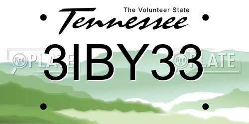 3IBY33 Tennessee License Plate
