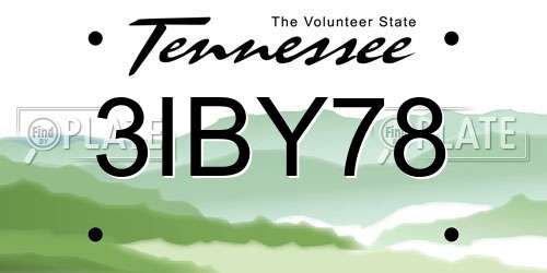 3IBY78 Tennessee License Plate