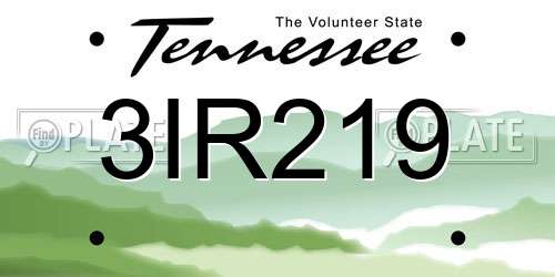 3IR219 Tennessee License Plate