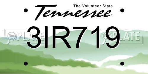 3IR719 Tennessee License Plate