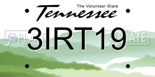 3IRT19 Tennessee License Plate