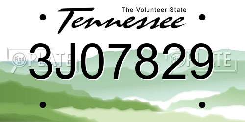 3J07829 Tennessee License Plate