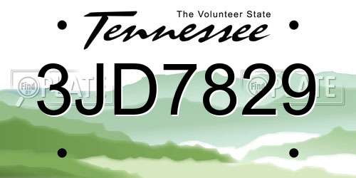 3JD7829 Tennessee License Plate