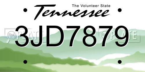3JD7879 Tennessee License Plate