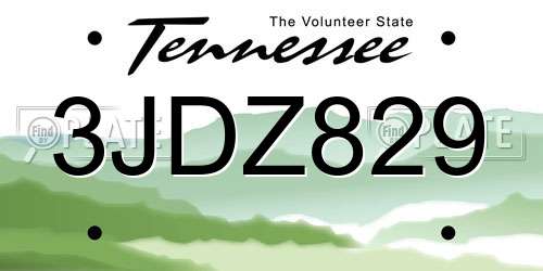3JDZ829 Tennessee License Plate