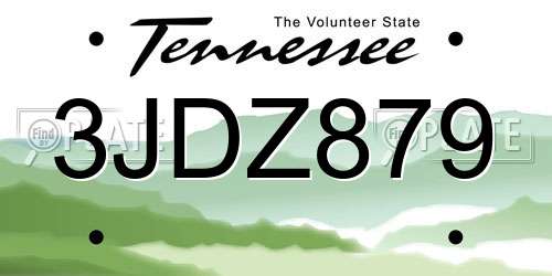 3JDZ879 Tennessee License Plate