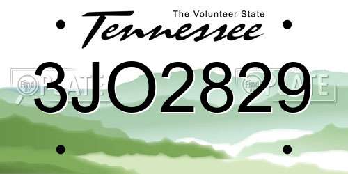 3JO2829 Tennessee License Plate