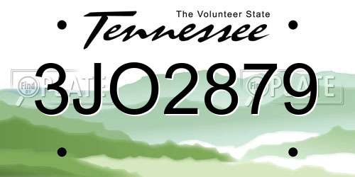3JO2879 Tennessee License Plate