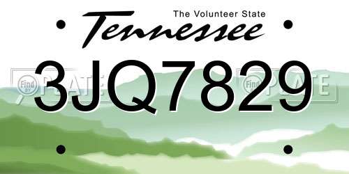 3JQ7829 Tennessee License Plate