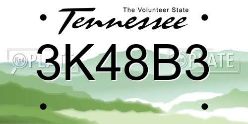 3K48B3 Tennessee License Plate