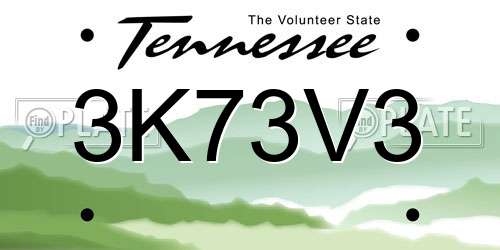 3K73V3 Tennessee License Plate