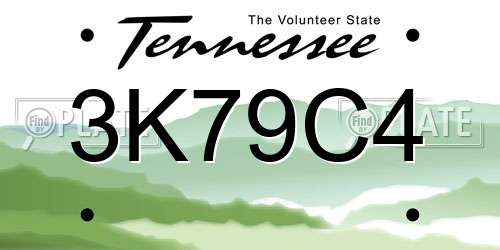 3K79C4 Tennessee License Plate