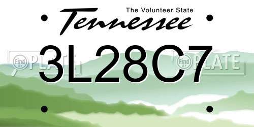 3L28C7 Tennessee License Plate