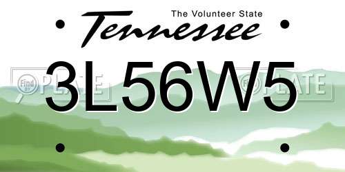 3L56W5 Tennessee License Plate