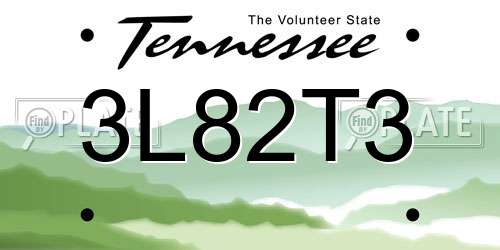 3L82T3 Tennessee License Plate