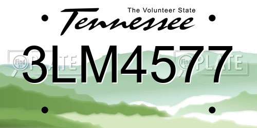 3LM4577 Tennessee License Plate