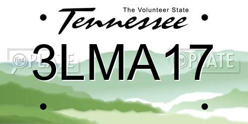 3LMA17 Tennessee License Plate