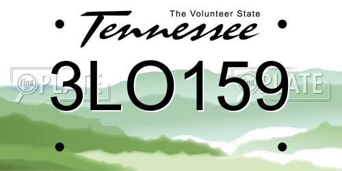 3LO159 Tennessee License Plate