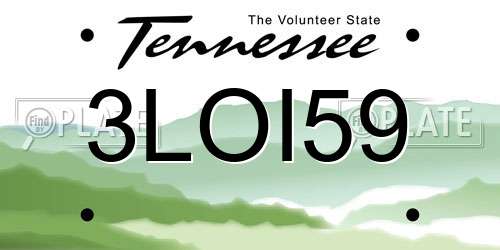 3LOI59 Tennessee License Plate