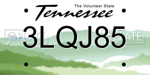 3LQJ85 Tennessee License Plate