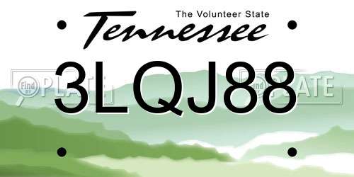 3LQJ88 Tennessee License Plate