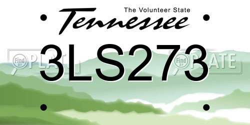 3LS273 Tennessee License Plate