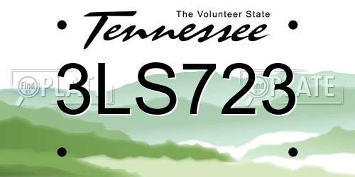 3LS723 Tennessee License Plate