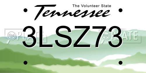 3LSZ73 Tennessee License Plate