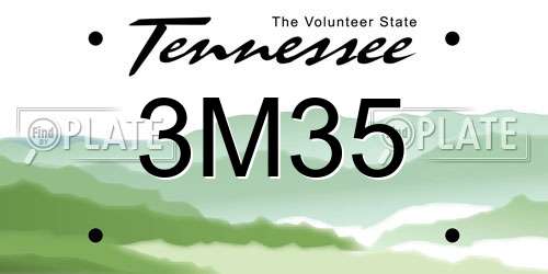 3M35 Tennessee License Plate