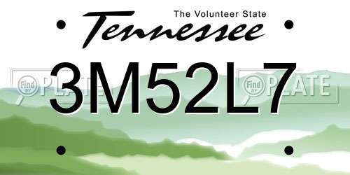 3M52L7 Tennessee License Plate