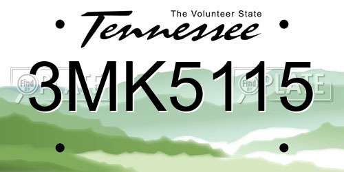 3MK5115 Tennessee License Plate