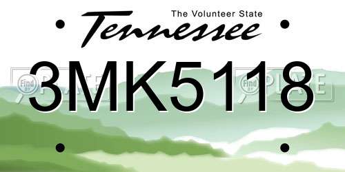 3MK5118 Tennessee License Plate