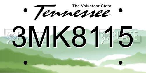 3MK8115 Tennessee License Plate