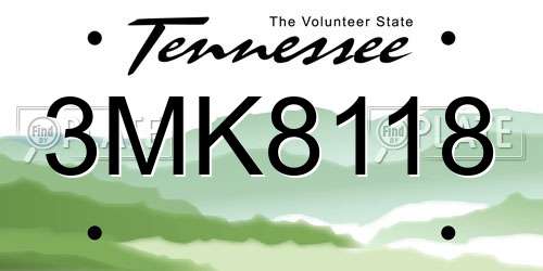 3MK8118 Tennessee License Plate