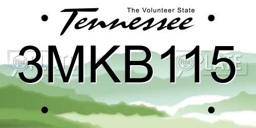 3MKB115 Tennessee License Plate