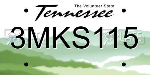 3MKS115 Tennessee License Plate