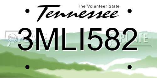 3MLI582 Tennessee License Plate