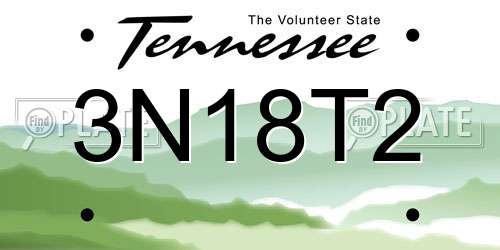 3N18T2 Tennessee License Plate
