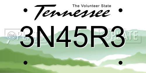 3N45R3 Tennessee License Plate