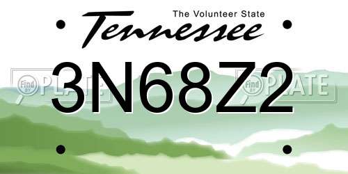 3N68Z2 Tennessee License Plate