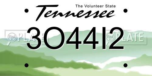 3O44I2 Tennessee License Plate