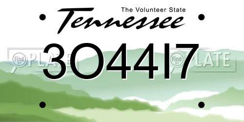3O44I7 Tennessee License Plate