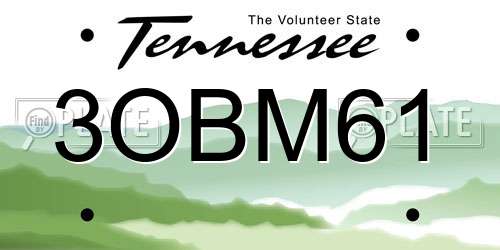 3OBM61 Tennessee License Plate